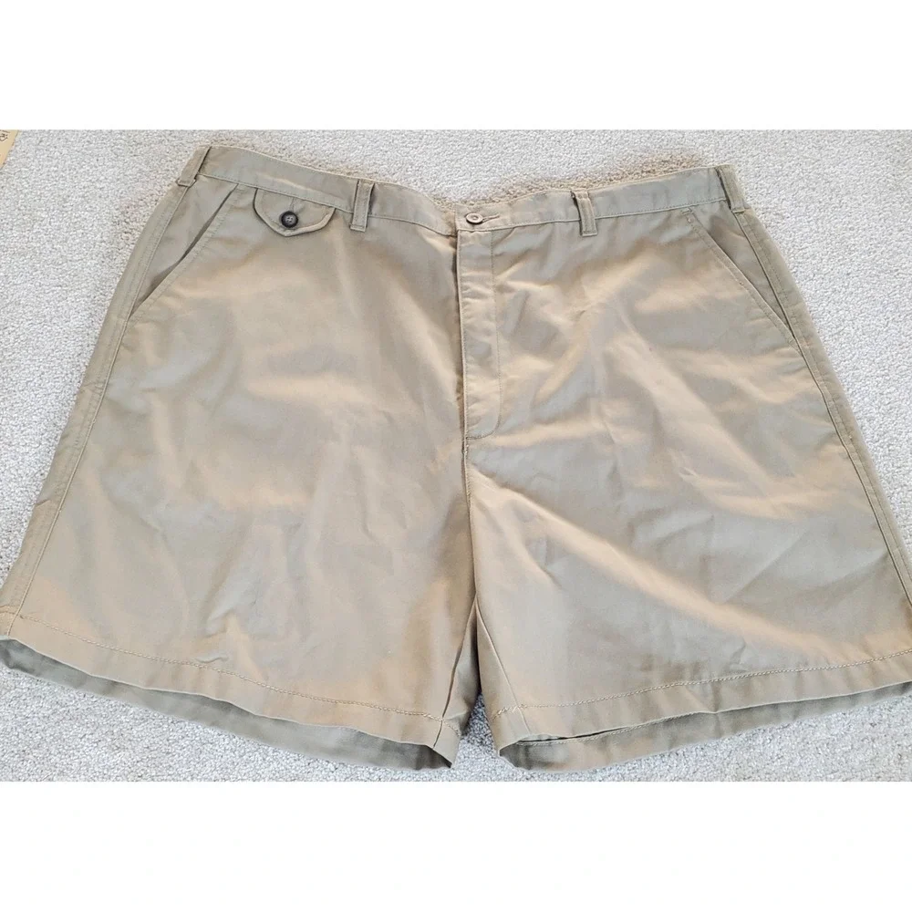 TownCraft Men's Chino Shorts Tan Size 44 Actually Measures 43 Elastic Back NWTGS